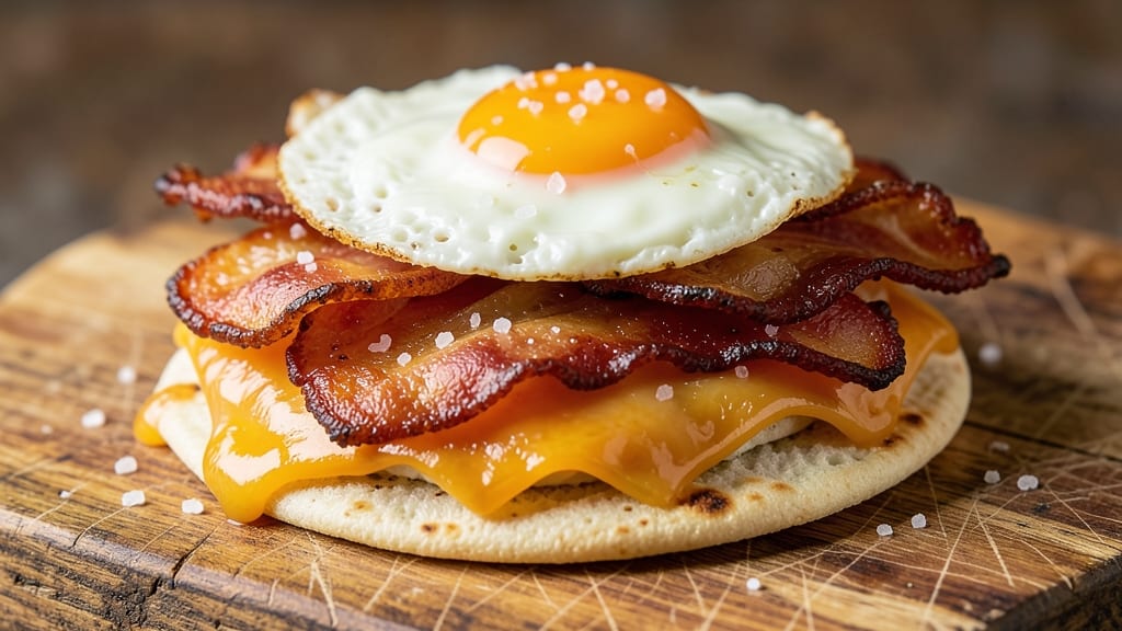 Bacon Gouda Egg Sandwich Recipe: Crispy Tortilla Bites with Melty Cheese Magic