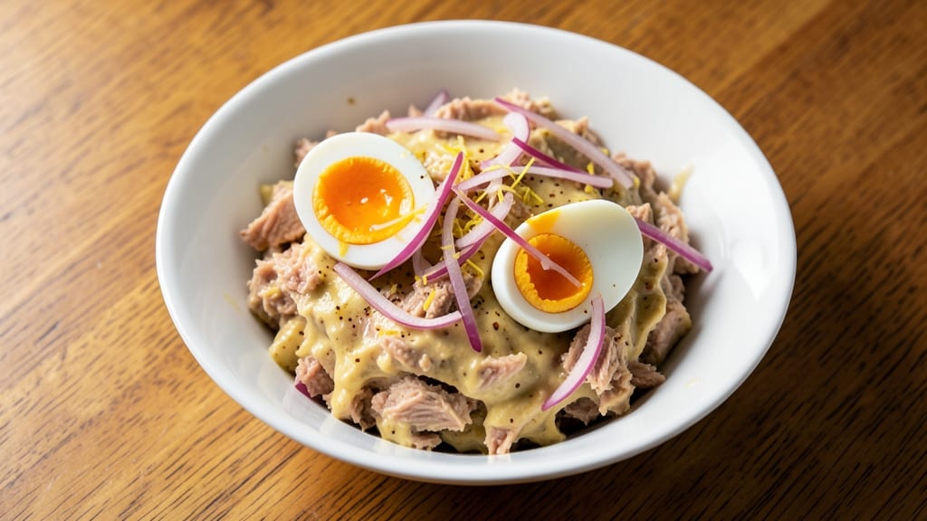 Tuna Salad Recipe With Egg And Onion: Crunchy Texture and Creamy Yolk Fusion