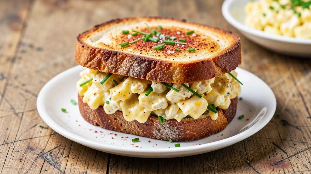 Tasty Egg Salad Sandwich Recipe: Crispy Bread Hugs Creamy Yolk Filling