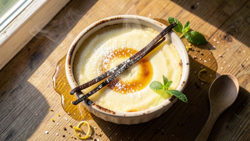 Baked Custard Recipe With Egg Yolks: Silky Vanilla Swirls in Foil-Baked Glass