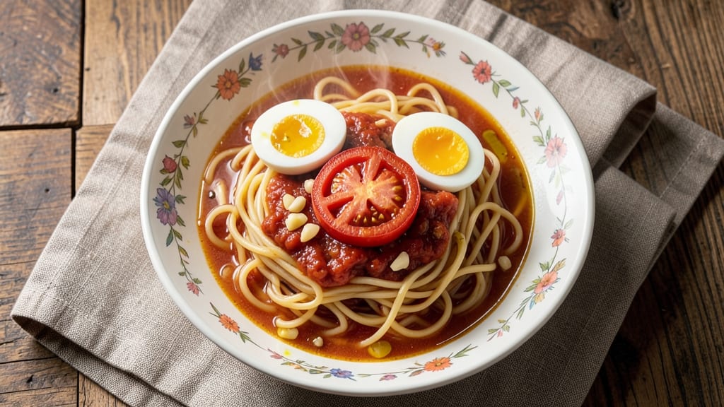 Tomato Egg Noodle Soup Recipe: Broth-Infused Pasta with Silky Poached Eggs