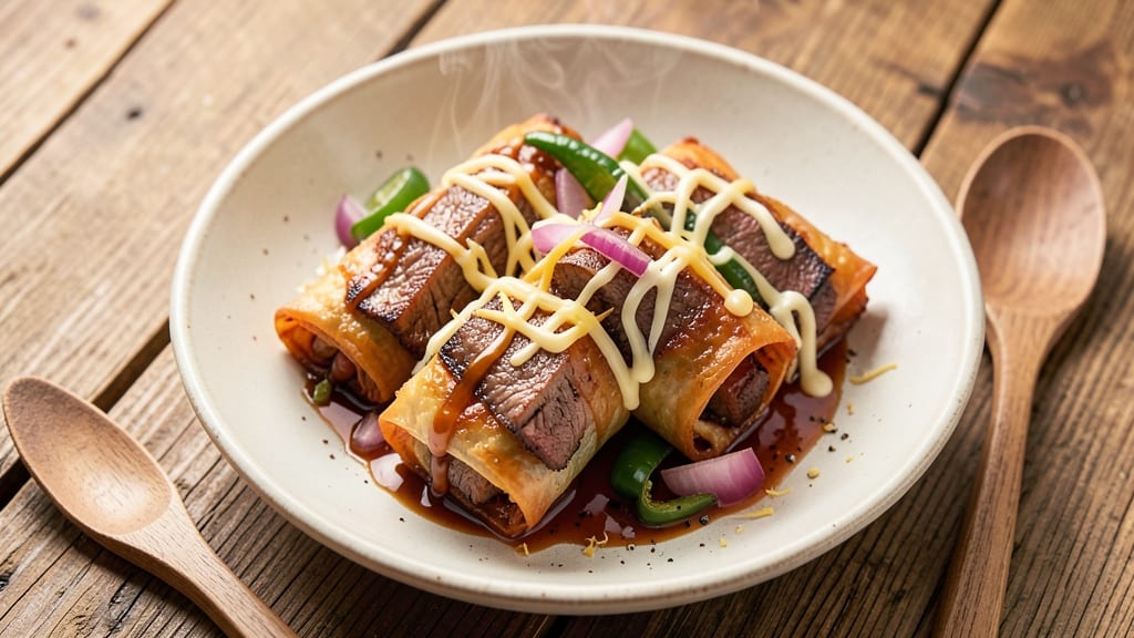 Sullivan's Cheesesteak Egg Rolls Recipe: Crispy Tortilla Cups Stuffed With Philly Flavors