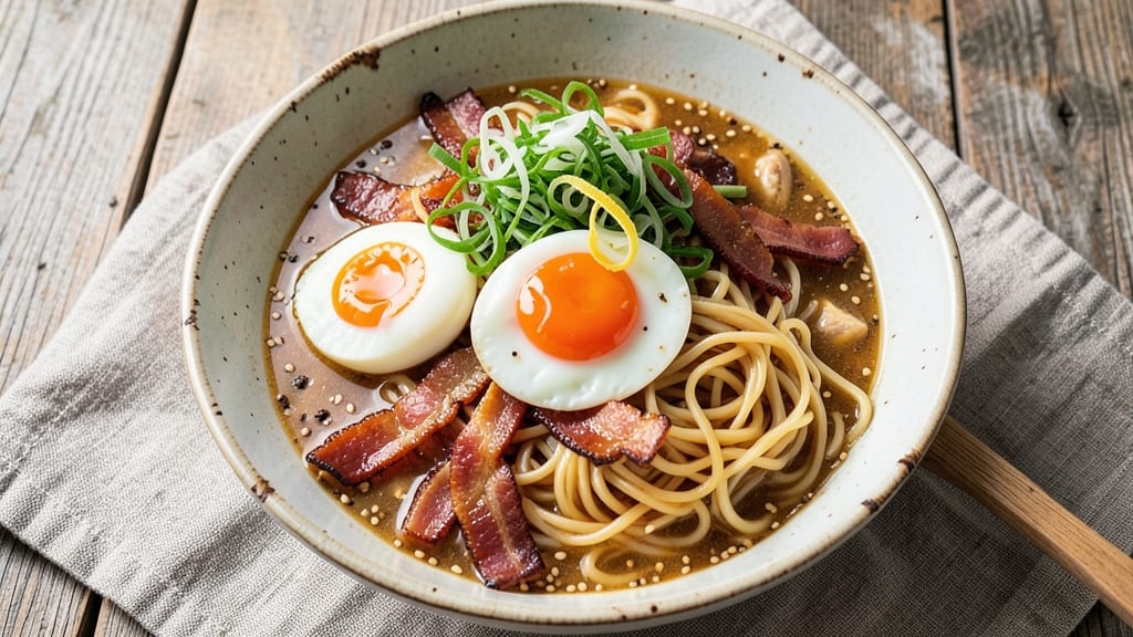 Bacon and Egg Ramen Recipe: Smoky Broth Meets Crispy Breakfast Bites