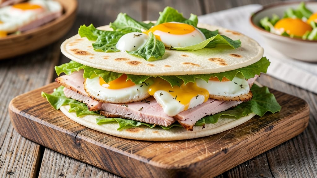 Turkey and Egg Sandwich Recipe: Crispy Tortilla Cups With Runny Yolk Delight