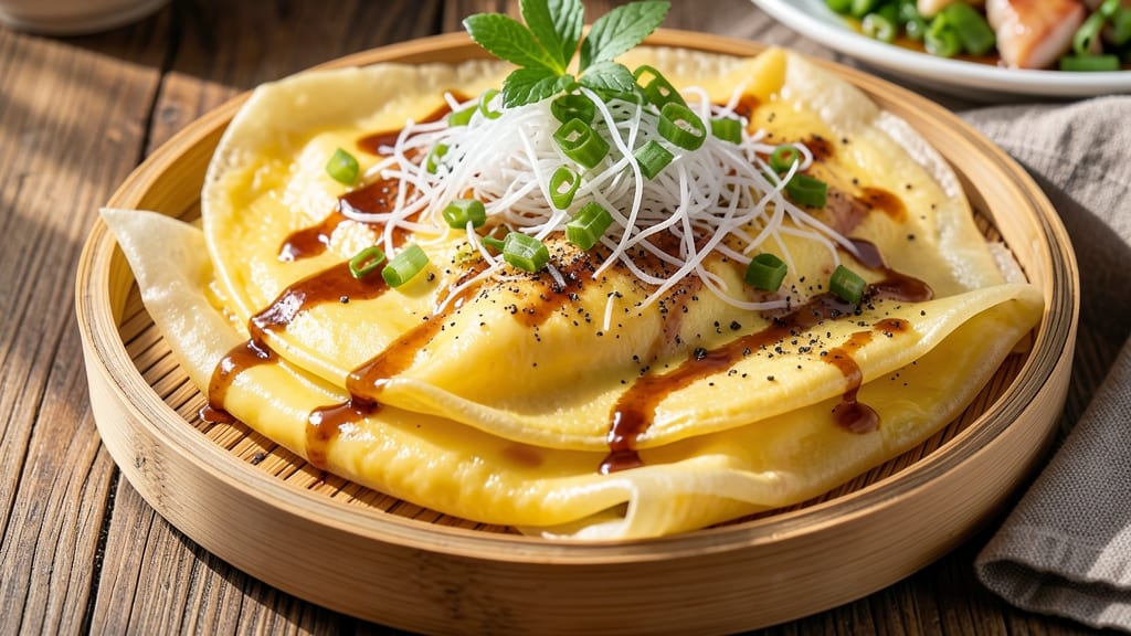 Vietnamese Egg Pancake Recipe: Crispy Tortilla Cups With Runny Yolk Brilliance