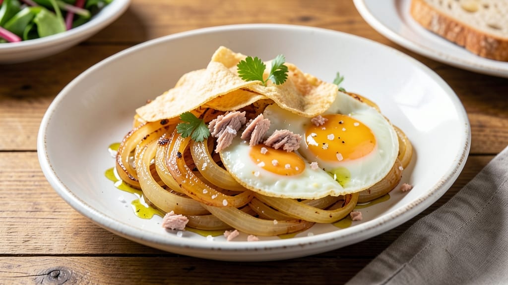 Tuna Egg and Onion Recipe: Crispy Tortilla Cups With Savory Yolk Magic