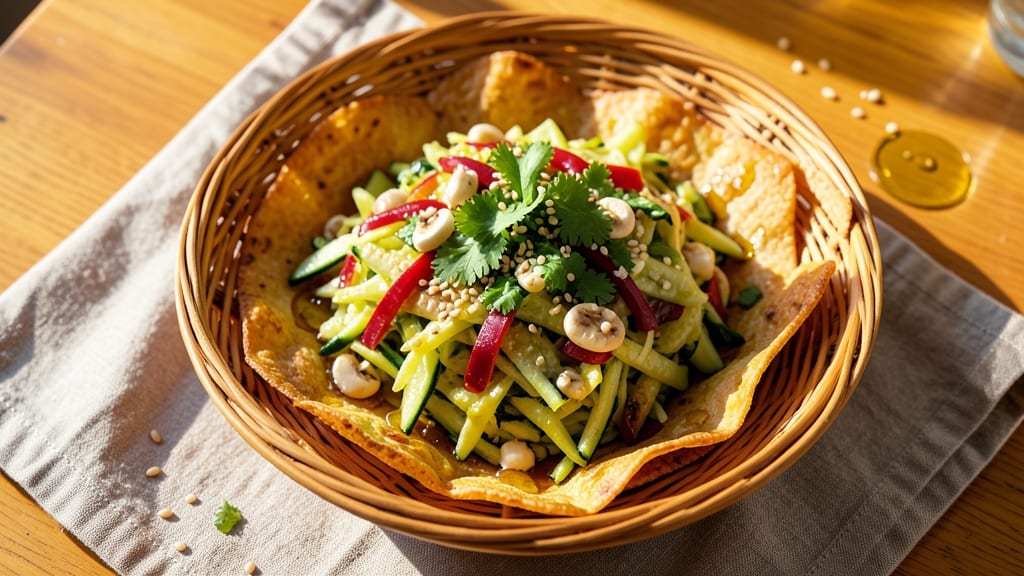 Zucchini Egg Roll Recipe: Crispy Tortilla Cups With Fresh Veggie Filling