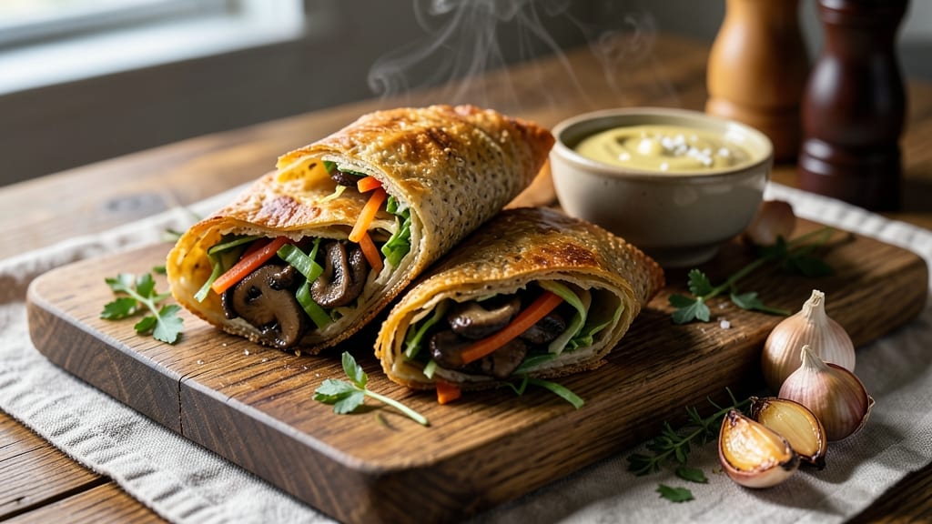 Vegan Egg Roll Recipe Baked: Crispy Tortilla Cups With Savory Mushroom Filling