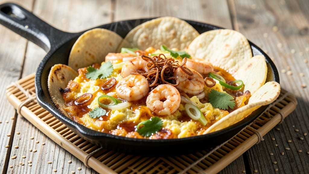Authentic Shrimp Egg Foo Young Recipe: Crispy Tortilla Cups with Spiced Shrimp Filling