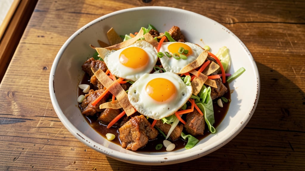 Skillet Egg Roll in a Bowl Recipe: Crispy Tortilla Crunch With Silky Yolk Brilliance