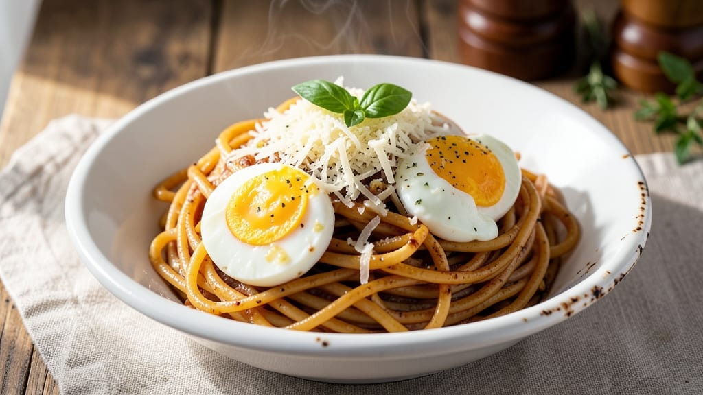 Spaghetti Egg Parmesan Recipe: Crispy Noodles Hugging Silky Egg Ribbons