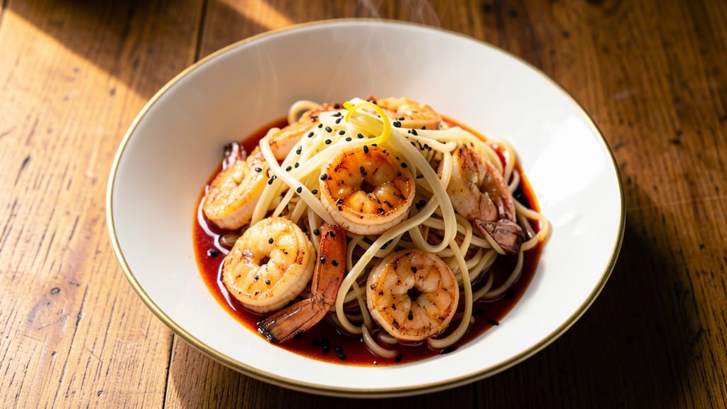 Chinese Shrimp and Egg Recipe: Wok-Fried Crispy Rice Noodles With Silky Yolks