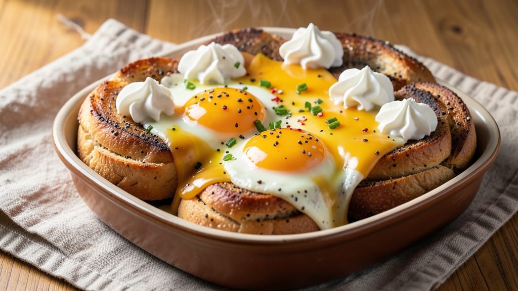 Bagel Egg Bake Recipe: Smoky Cheddar and Everything Bagel Crunch