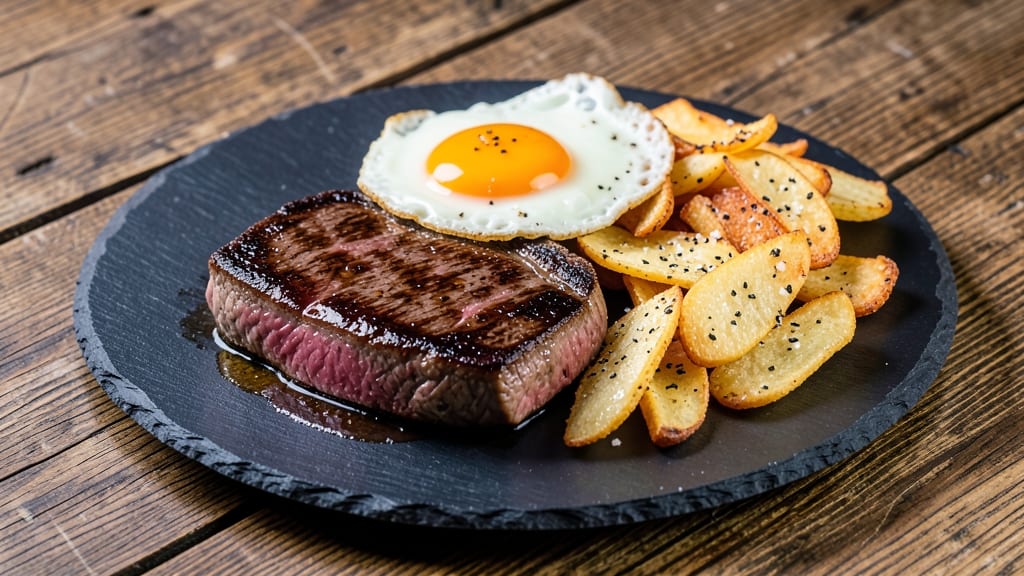 Steak Egg And Chips Recipe: Hearty Brunch With Crispy Fries and Runny Yolks