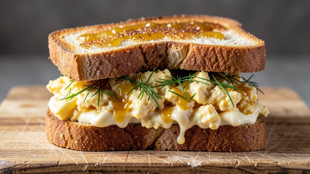 Ultimate Egg Salad Sandwich Recipe: Crunchy Croutons and Zesty Mustard Twist