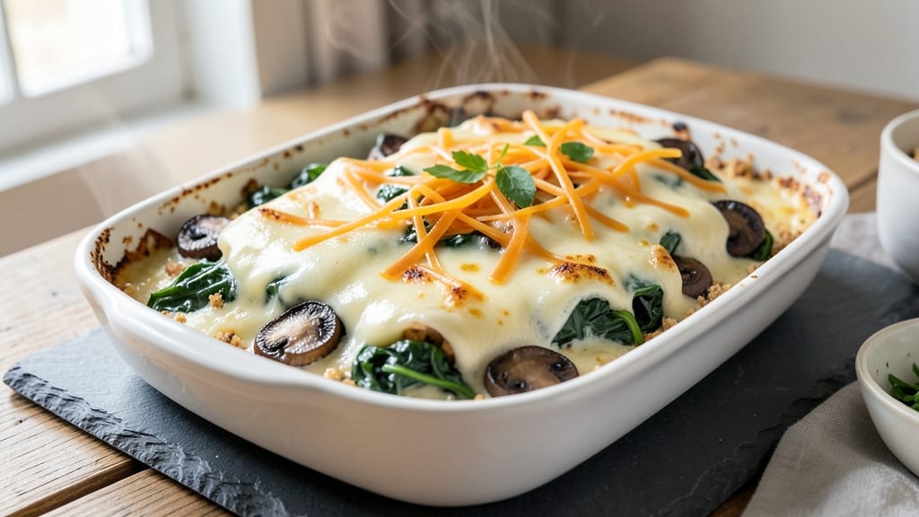 Spinach Mushroom Egg Bake Recipe: Crispy Top, Silky Eggs, Umami-Packed Bite