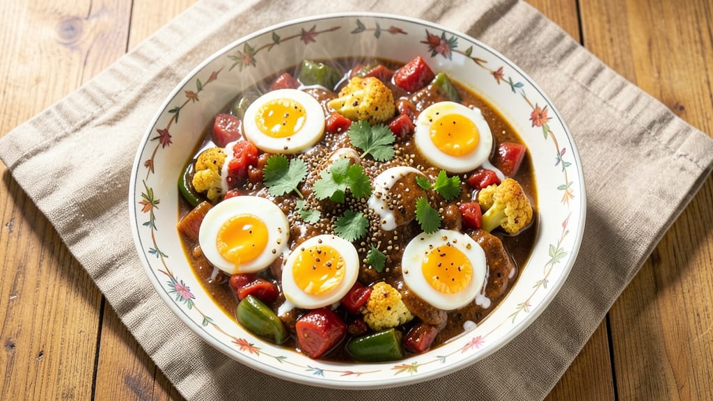 Veg Egg Curry Recipe: Spiced Tomato and Coconut Cream Velvety Delight