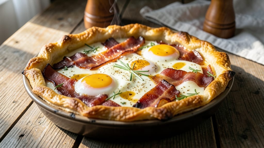 Bacon and Egg Pie Recipe UK: Flaky Pastry Hugs Crispy Bacon and Runny Yolk Magic