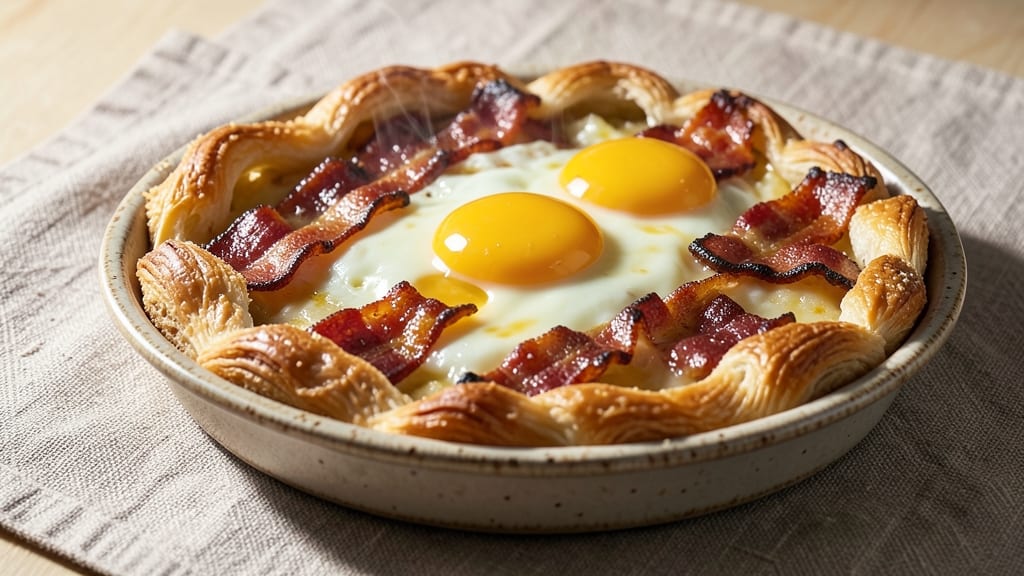 Bacon and Egg Tarts Recipe: Crispy Puff Pastry with Runny Yolk Magic