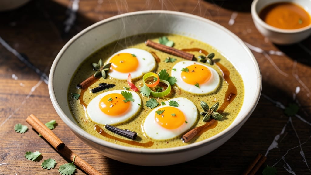 Steamed Egg Curry Recipe: Silky Yolk Ribbons in Spiced Coconut Broth