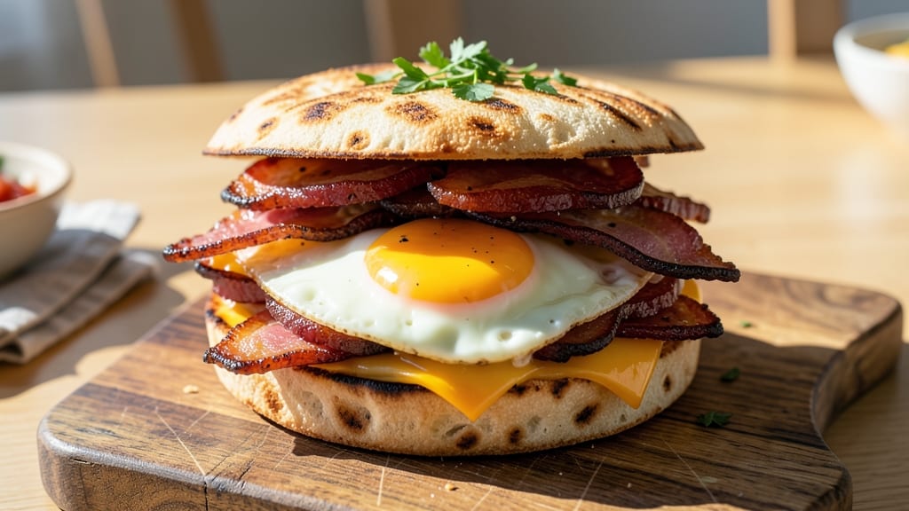 Waffle House Bacon, Egg, and Cheese Sandwich Recipe: Crispy Tortilla Crunch with Runny Yolk Heart