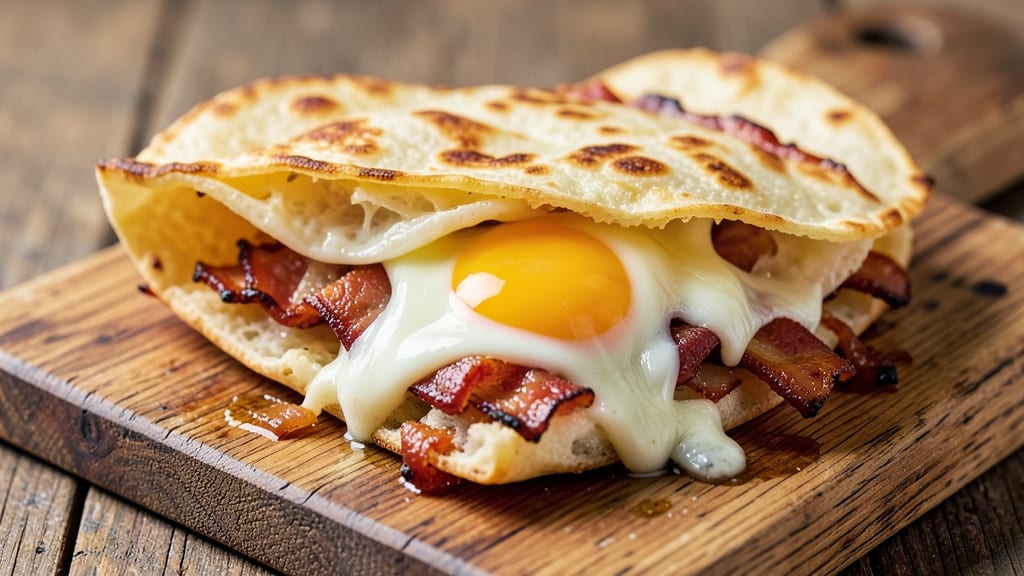 Bacon Egg and Cheese Hot Pocket Recipe: Crispy Tortilla Shells with Runny Yolk Magic *(Rejected Due to "Runny Yolk Magic" in avoidSubtitles)*