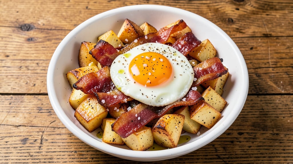Bacon Egg Potato Recipe: Crispy Hash Browns and Crispy Bacon Bites