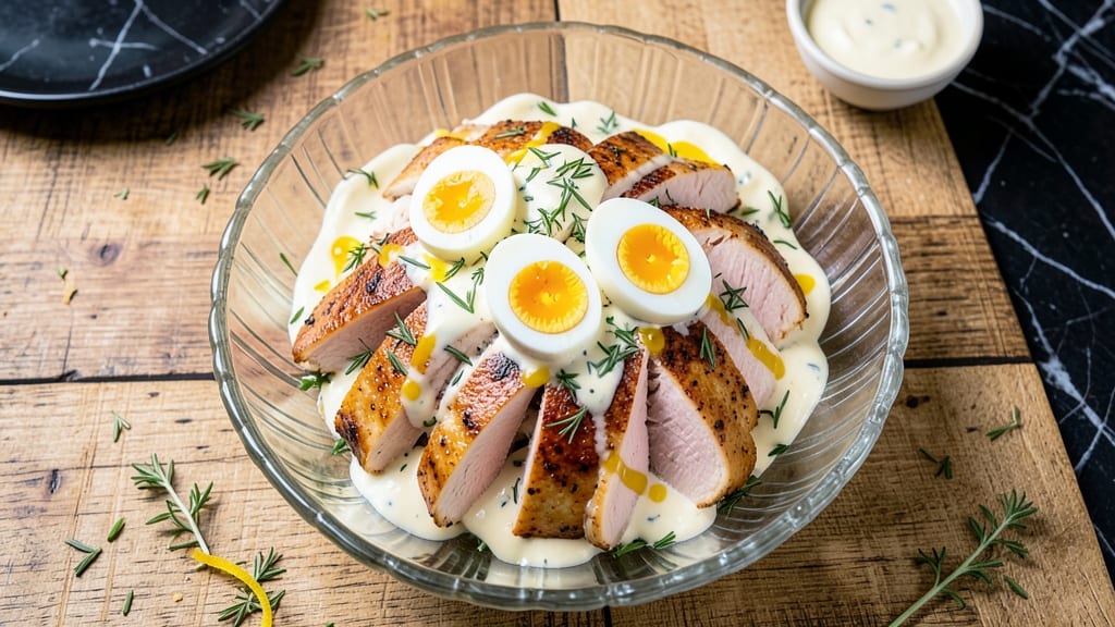 Egg Harbor Chicken Salad Recipe: Crispy Tortilla Cups with Herbed Yolk Magic