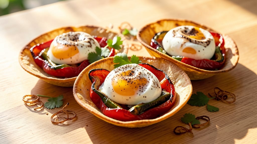 Sunset Egg Bites Recipe: Crispy Tortilla Cups With Smoky Chipotle Yolk