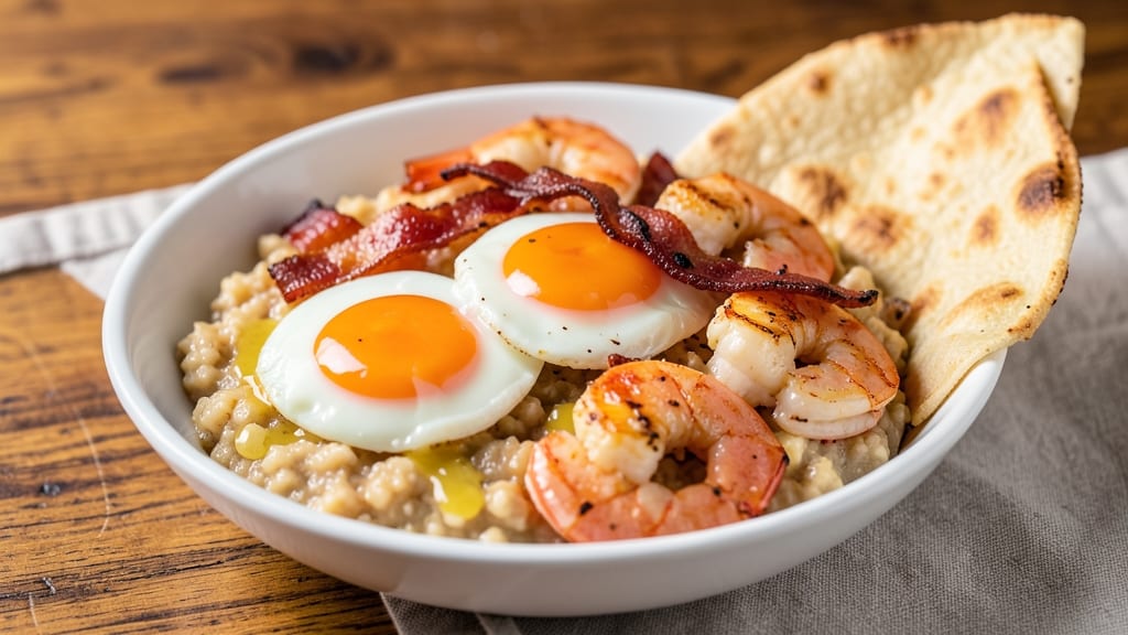 Another Broken Egg Shrimp and Grits Copycat Recipe: Crispy Tortilla Cups Cradle Silky Yolk Magic