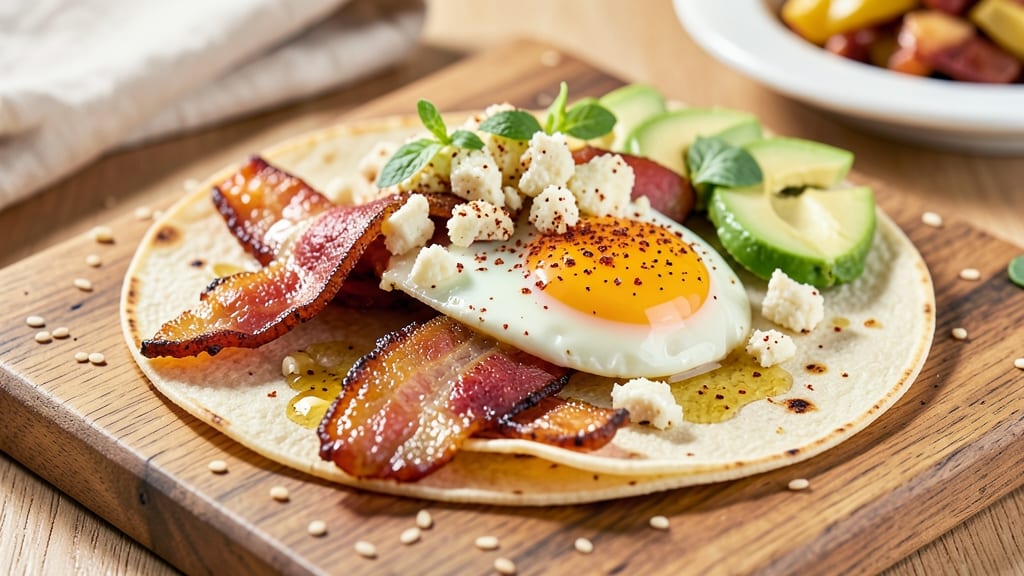 Bacon and Egg Breakfast Tacos Recipe: Smoky Chipotle Crunch Meets Runny Yolk Brilliance