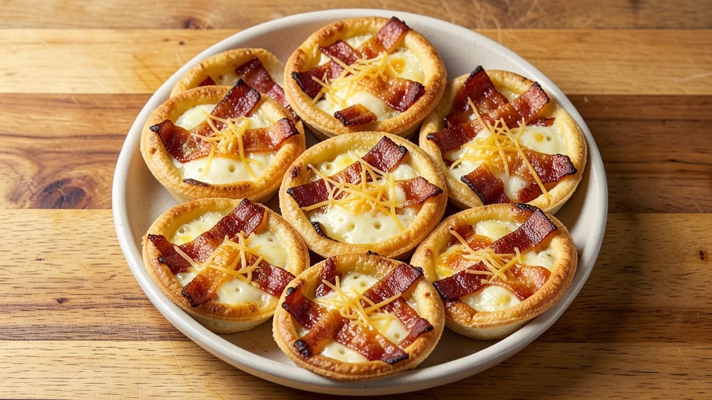 Bacon and Egg Mini Quiches Recipe: Crispy Tortilla Shells With Perfectly Runny Yolk Surprises