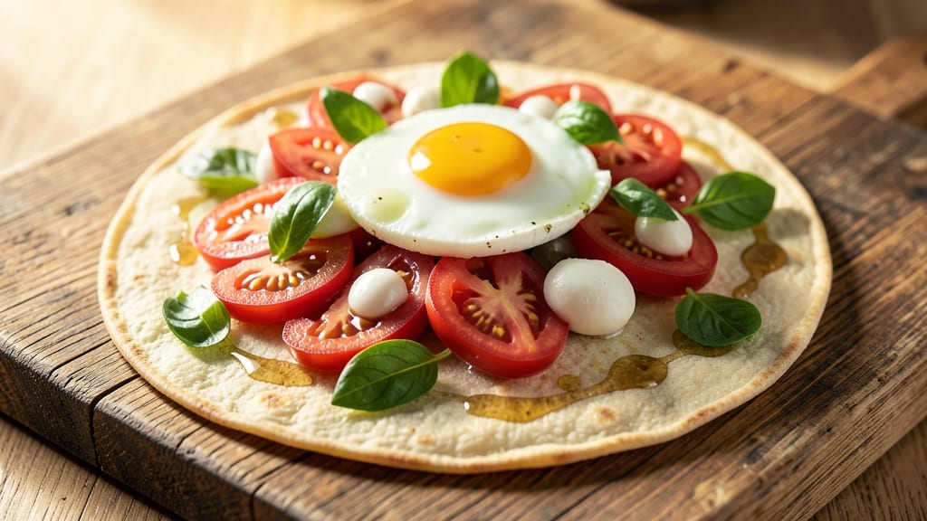 Tomato, Mozzarella, and Egg Recipe: Crispy Tortilla Cups with Fresh Basil Zing