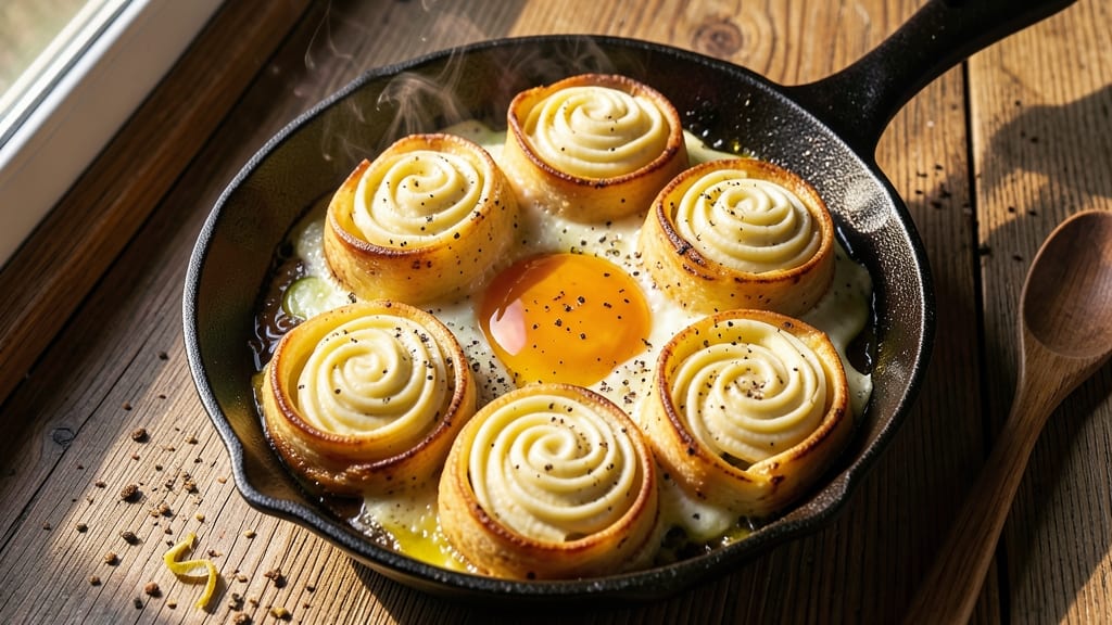 Tornado Egg Omelette Recipe: Crispy Tortilla Whirls With Silky Yolk Swirls