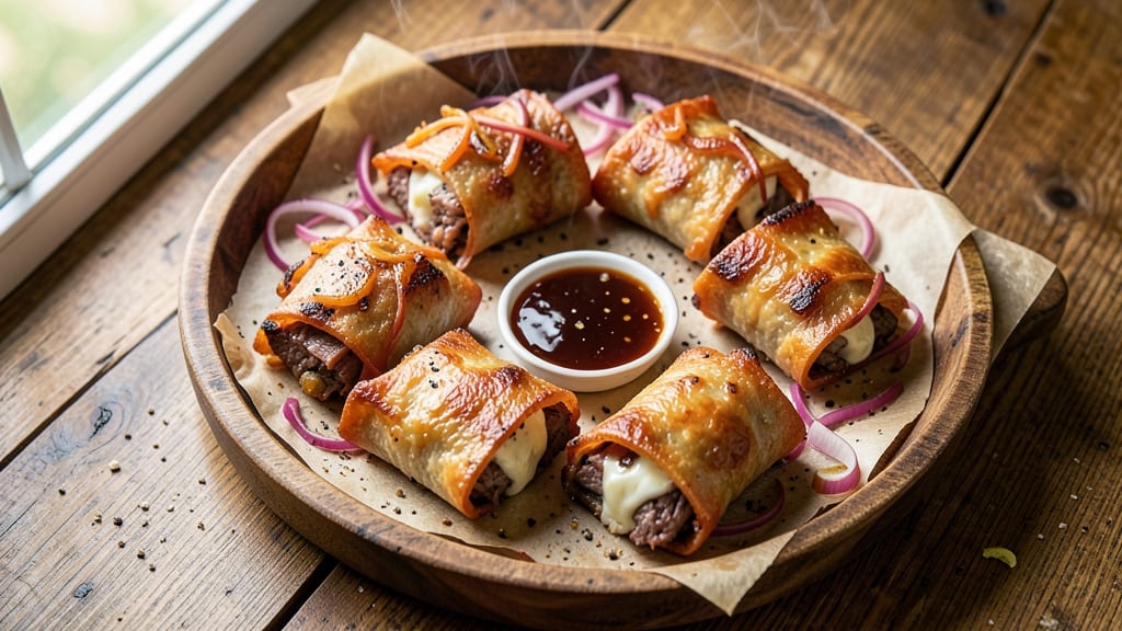 Sullivan's Philly Cheesesteak Egg Rolls Recipe: Crispy Tortilla Cups Filled With Steakhouse Flavor