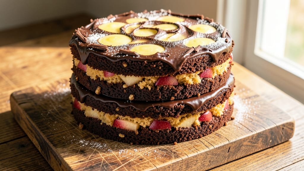 Apple Egg Chocolate Cake Recipe: Triple-Layered Magic With Moist Crumb