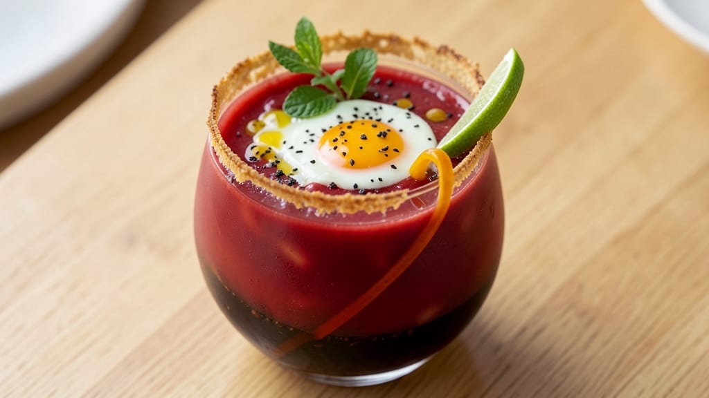 Another Broken Egg Bloody Mary Recipe: Crispy Tortilla Cups With Smoky Chipotle Yolk Heart