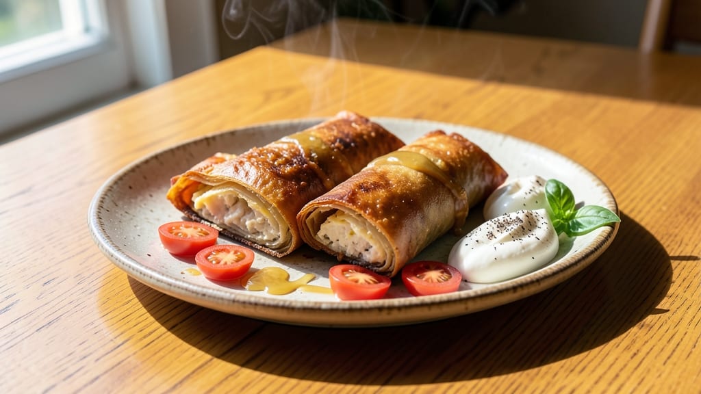 African Egg Rolls Recipe: Spiced Tortilla Cups With Runny Yolk Brilliance