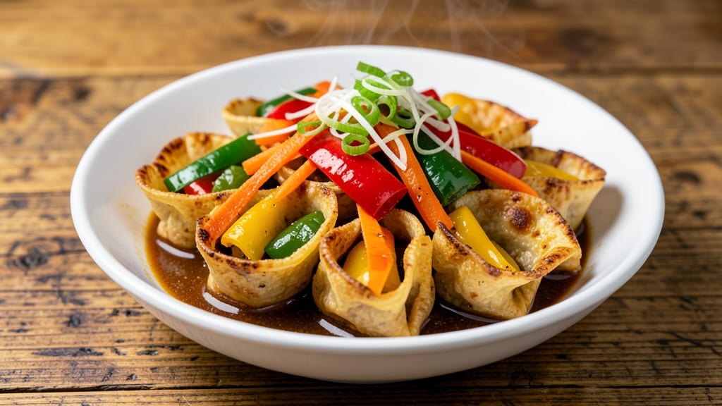 Unstuffed Egg Roll Stir Fry Recipe: Crispy Tortilla Cups Stuffed With Scrambled Eggs