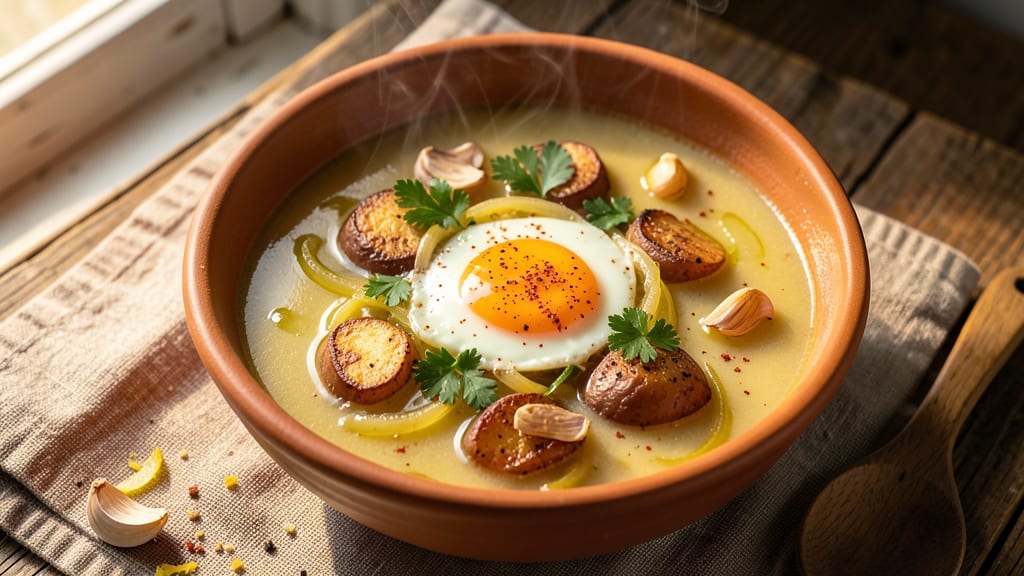 Spanish Garlic Egg Soup Recipe: Bold Aromatics and Silky Texture