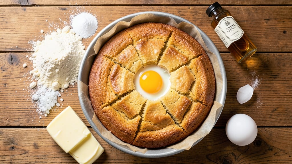 6 Egg Cake Recipe: Fluffy Vanilla Cloud With Buttery Crunch