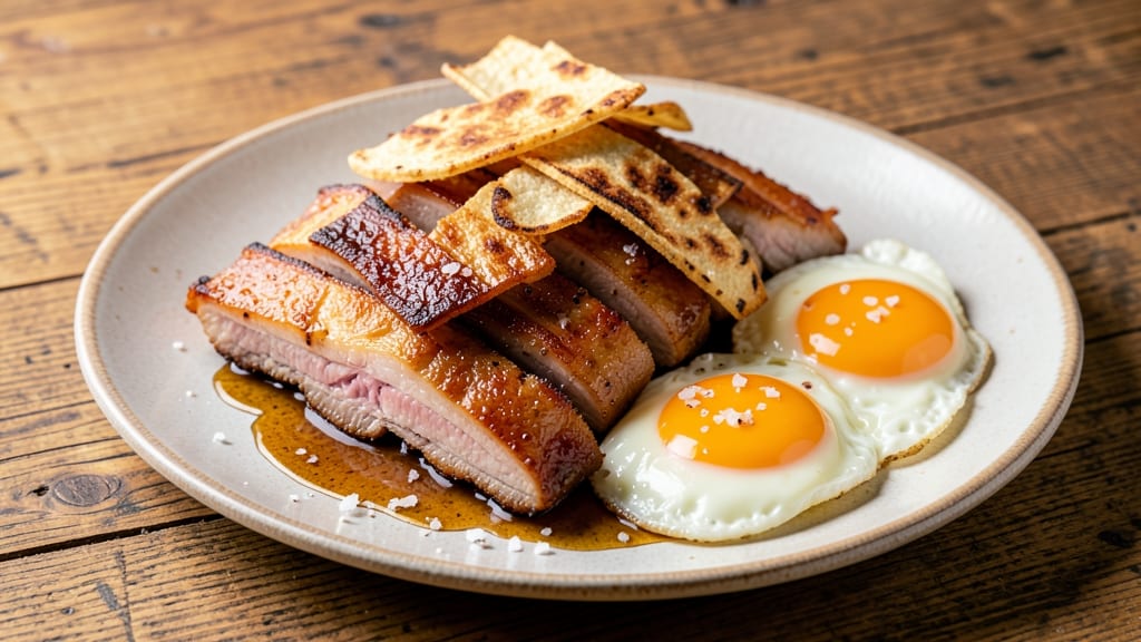 Sweet Pork And Egg Recipe: Crispy Tortilla Cups With Silky Yolk Heart